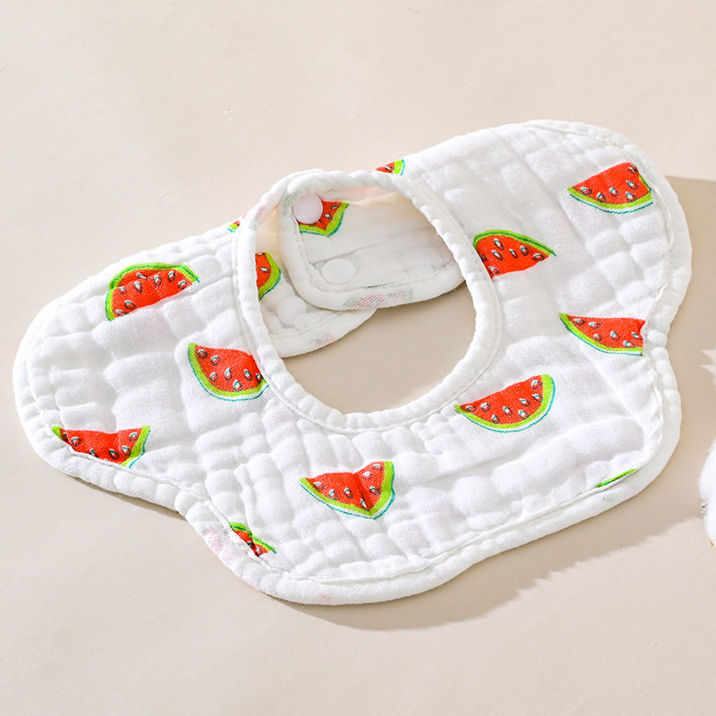 婴儿棉纱布围嘴口水巾男宝宝防水吐奶新生围兜女围脖儿童秋冬天
