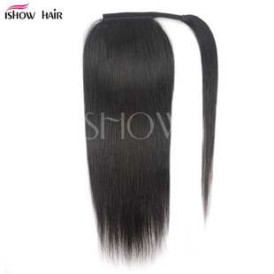 魔术贴直发马尾 Ponytail natural hair真人发隐形扎带马尾配件