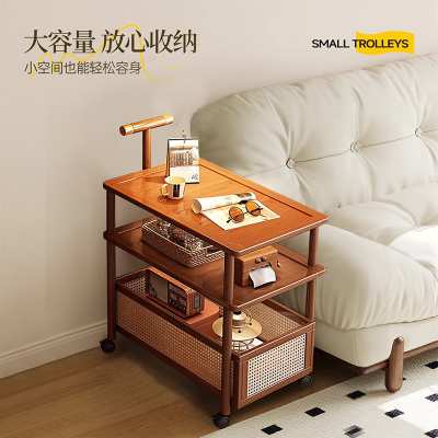中古小推车置物架可移动茶几家用沙发边几小型床头桌非实木小桌子