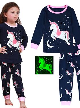 Kids Girls Unicorn Pajamas Set Children Skeleton Halloween S
