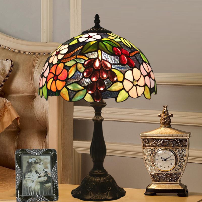 跨境彩色玻台床头璃豪书房酒吧酒店别墅酒店欧式灯复古创意华蒂凡