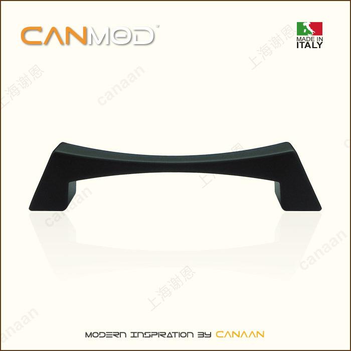 anm拉手o迦南原装意C大利进口哑黑色现代简约抽屉门拉柜手型d号