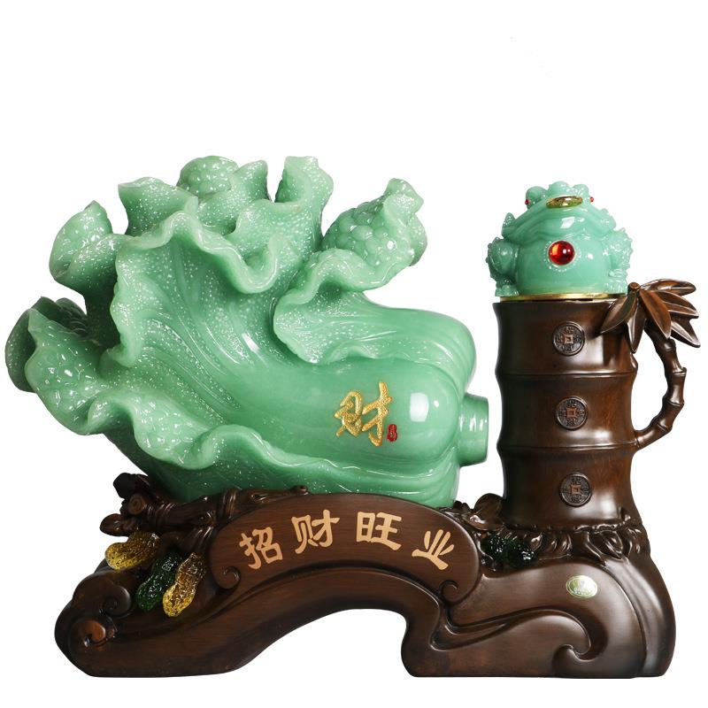 工艺品招财玉白菜摆件招财旺业办公室装饰公司前台开业送礼