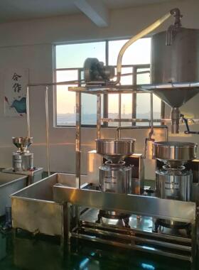 大型商用黄豆磨浆机自动上豆搅渣拌渣全自动三连两连磨浆机