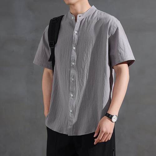 C 36918 Cotton Linen New Chinese Style Shirt 新中式装衬衫