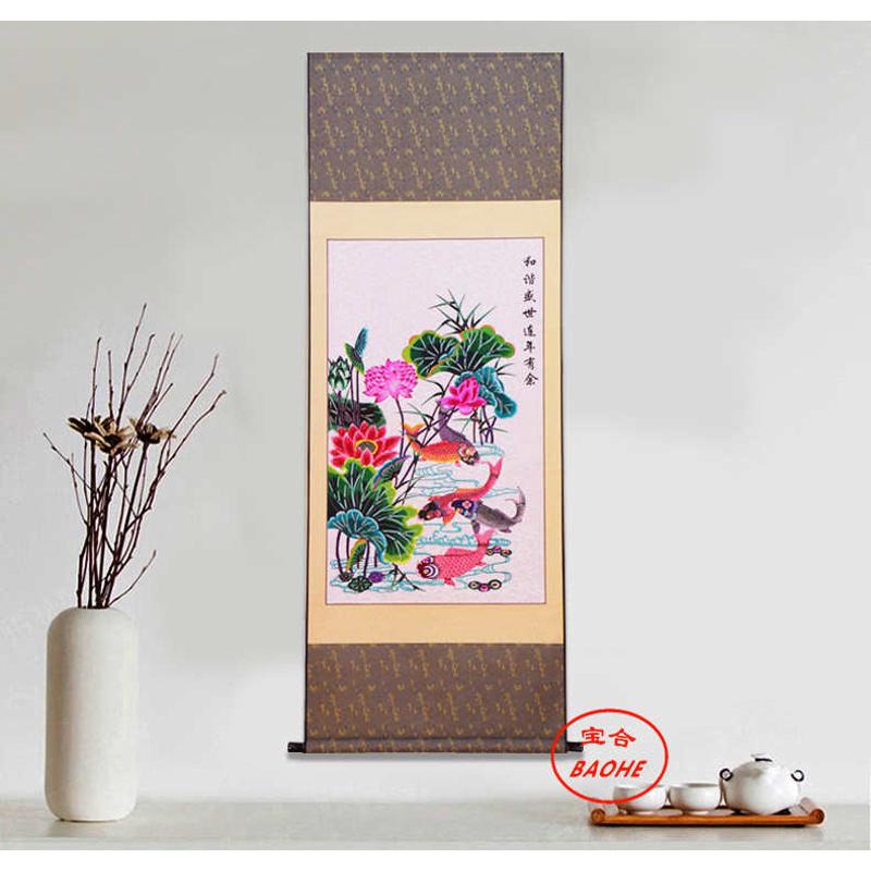 中国特色蔚县剪纸画轴窗花大幅竖幅作品挂轴家居装饰画出国礼品