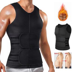 Men size vest plus cinching shapewear sports waist