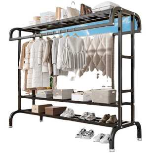 衣架落地立式加粗加高衣帽架双杆耐用晾衣架家用卧室置物晒衣架子