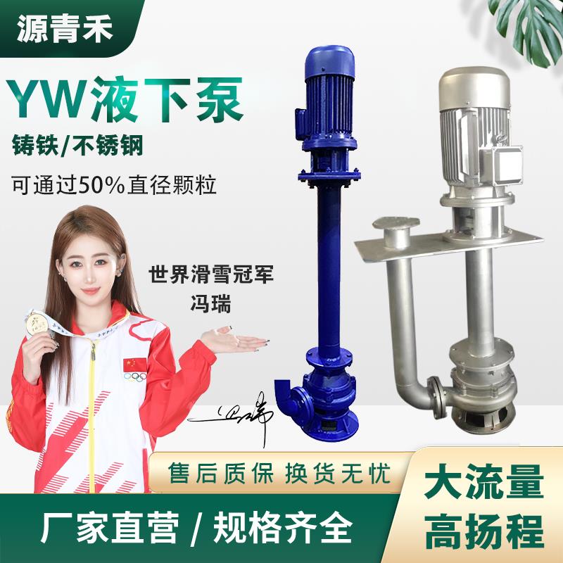 YW型立式长轴液下提升泵防爆液下泵耐腐蚀不锈钢泵无堵塞正品包邮