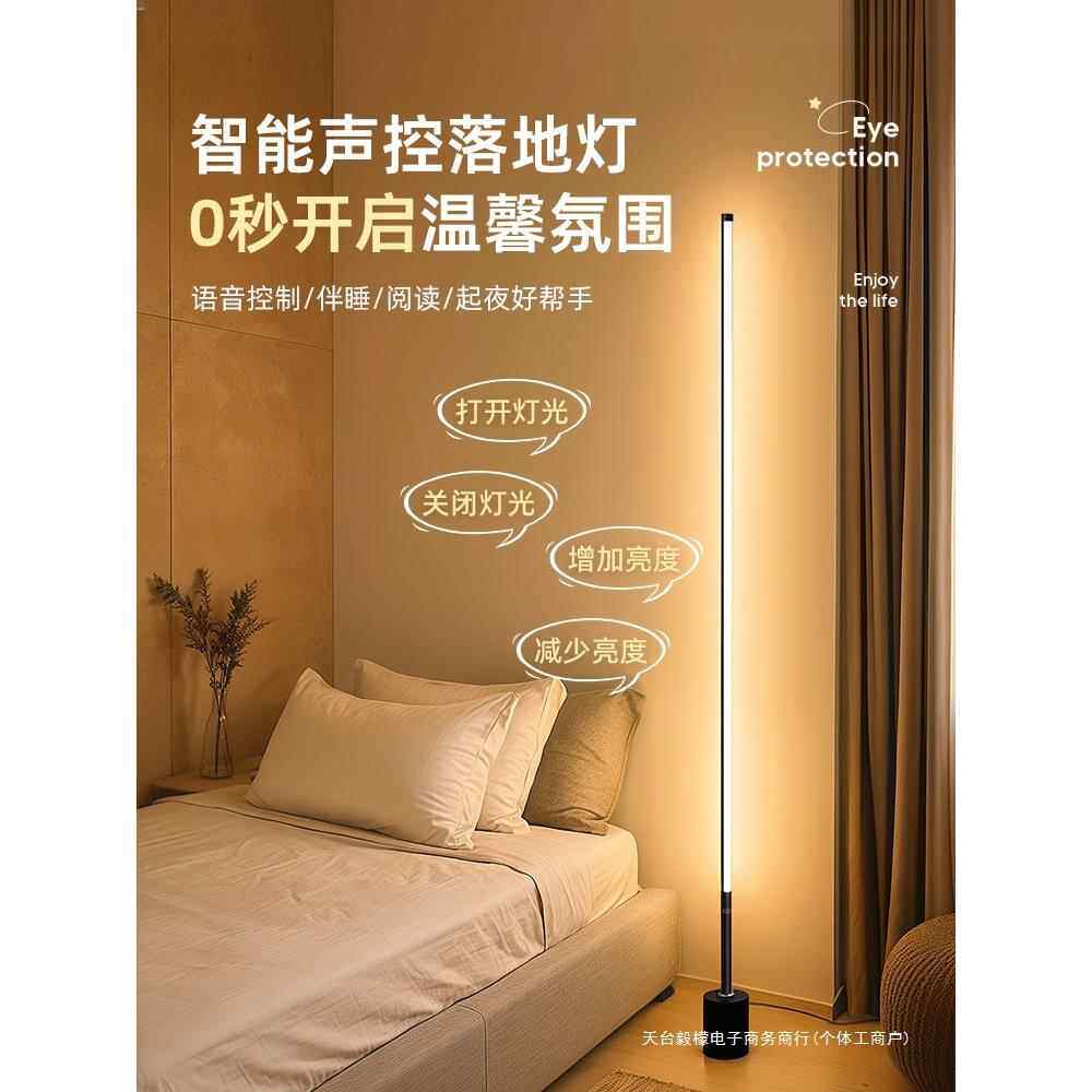 智能人工语音控制小夜灯声控感应卧室床头夜间护眼台灯落地灯家用