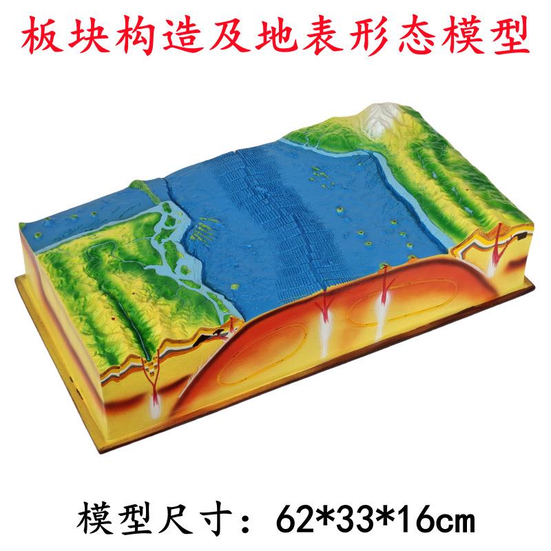火山地震地壳变动海底板块构造断层褶皱初中地理教具地形地貌模型
