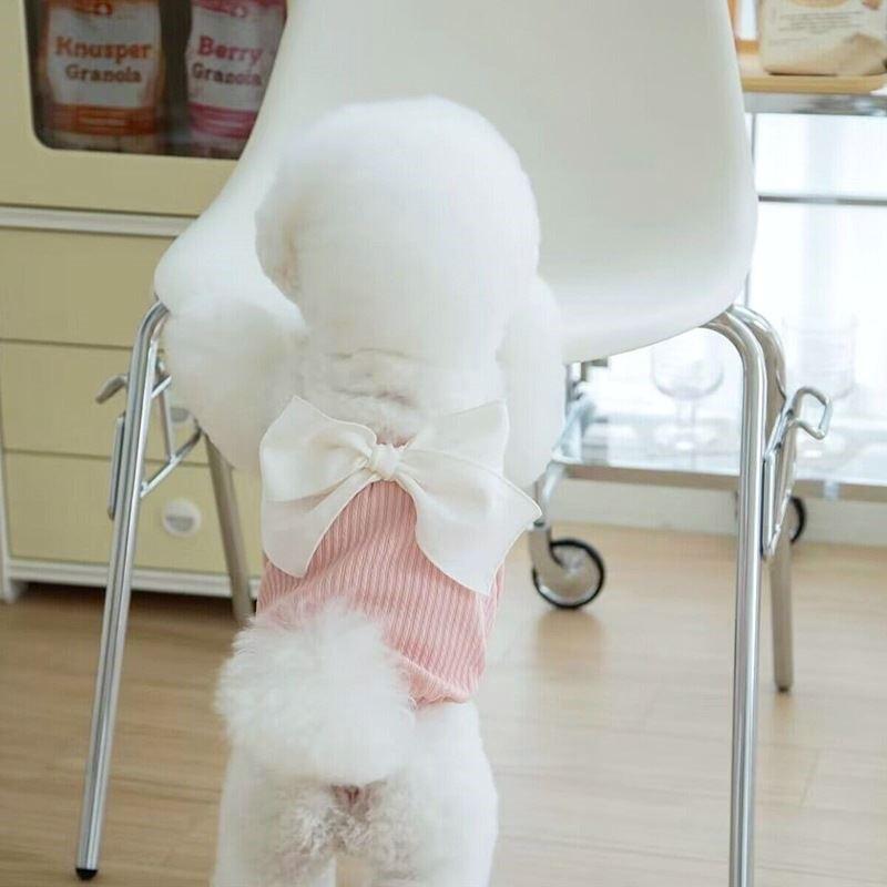 春夏季宠物蝴蝶结吊带泰迪比熊博美猫咪约克夏贵宾狗狗小型犬衣服