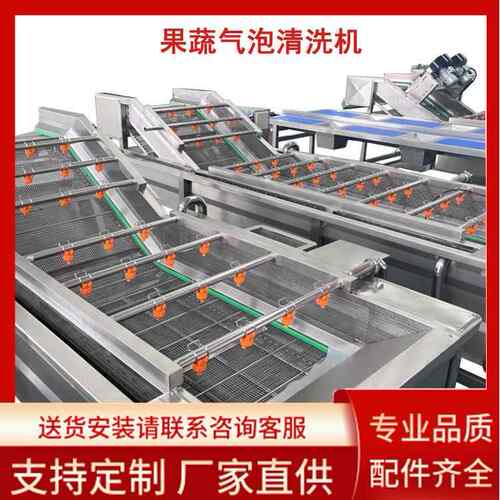 全自动果蔬海鲜气泡清洗机蔬菜翻浪去杂质清洗设备诸城吉得机械