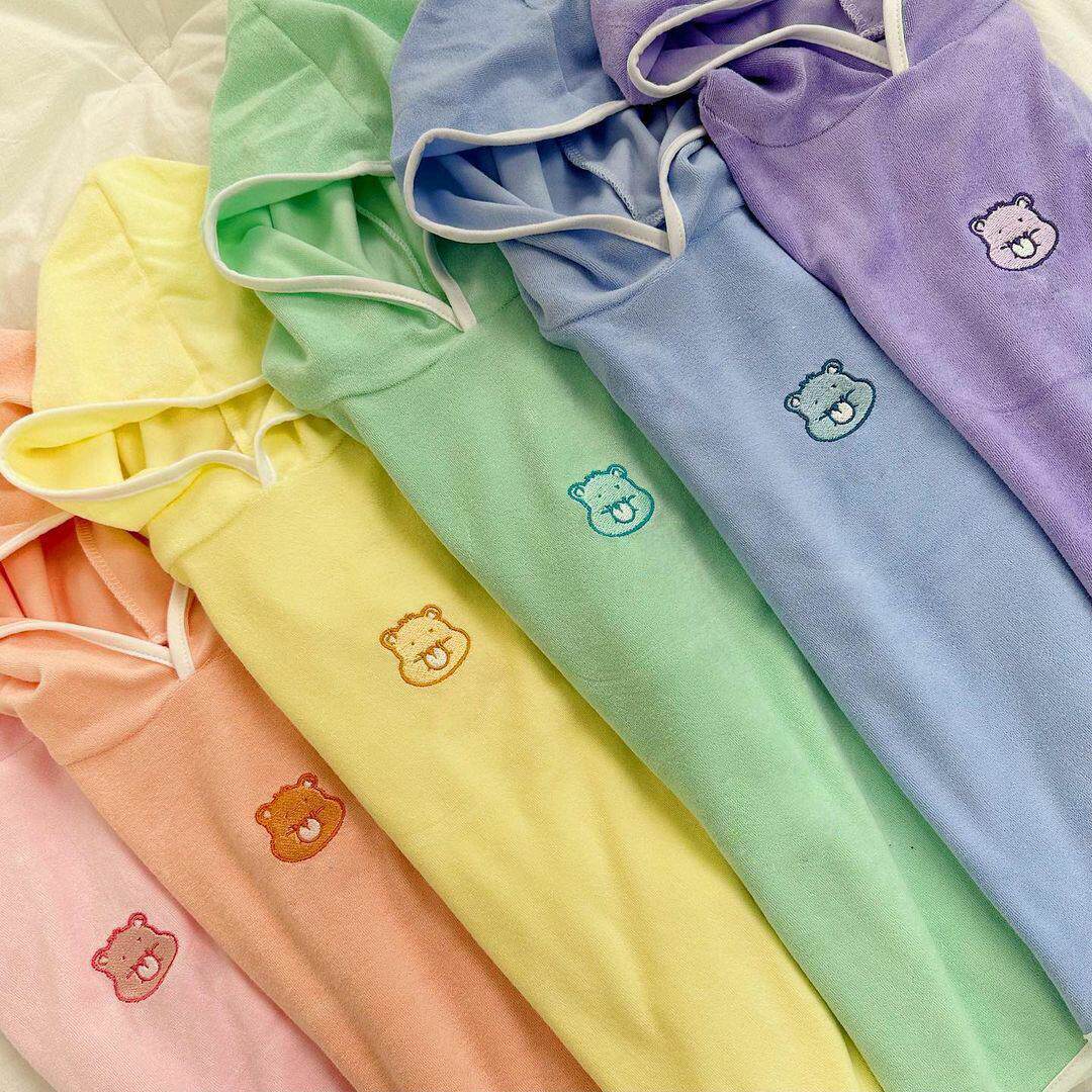 韩国儿童浴袍a级春夏棉毛巾材质连帽浴巾女孩斗篷沙滩游泳浴袍