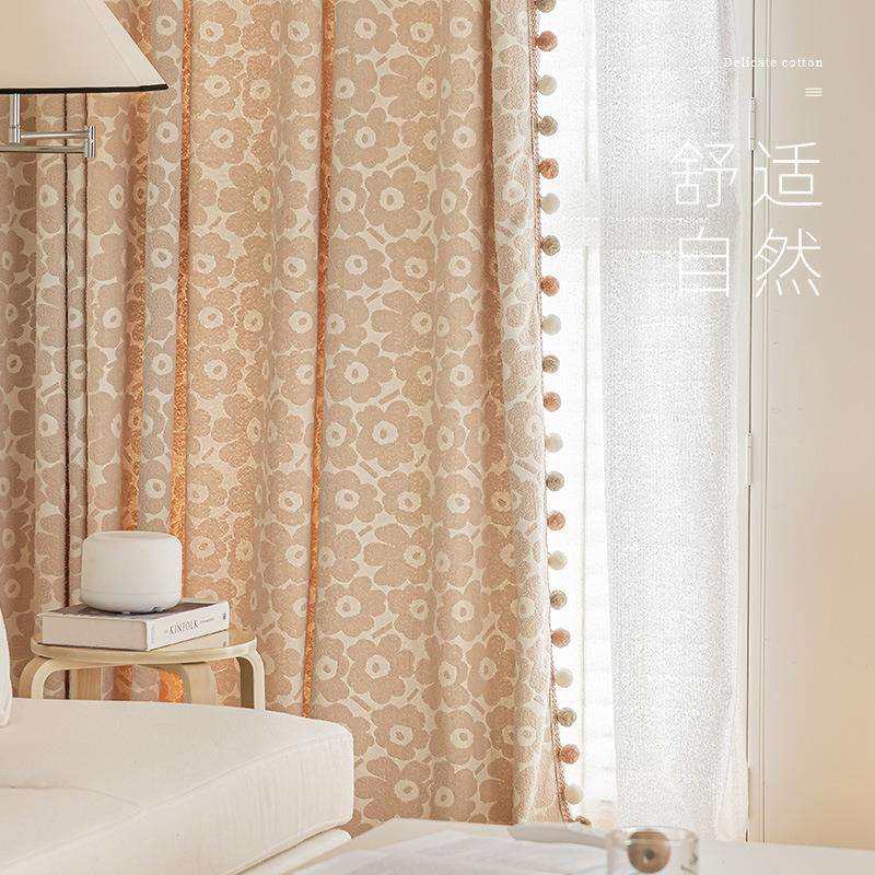 尤尼可可法式浪漫公主可爱女孩房羊毛圈圈绒垂顺厚实亲肤窗帘面料