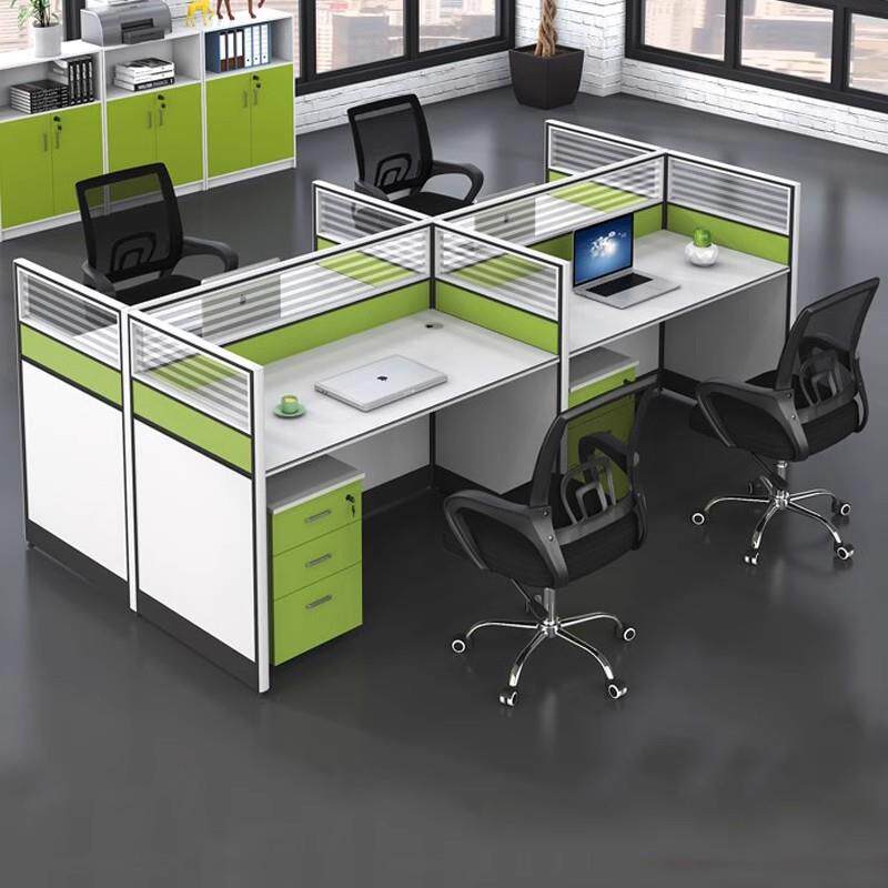 现代简约单位办公桌员工电脑桌面对面4/6人位办公台职员桌子卡座