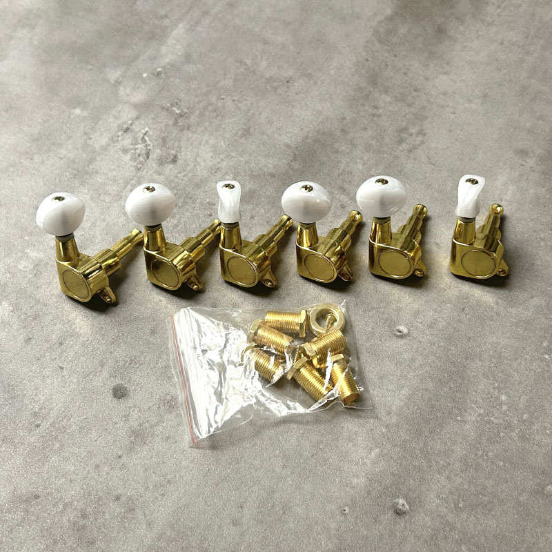 钮弦旋钮螺丝零件弦玉石弦电吉他 器旋钮准升级 配件金色卷telest