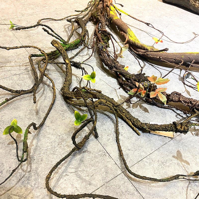 彷真树藤青苔枯藤条装饰树枝干室内藤蔓假花藤壁挂橱窗森系布造景