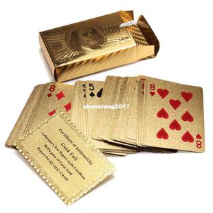 54pcs 24k gold foil plated poker cards with certificate for