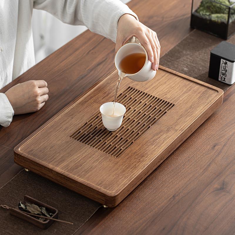 沐泡雅重竹茶茶盘日式家MYZZCP20用抽屉茶式储水排水双用干盘大小