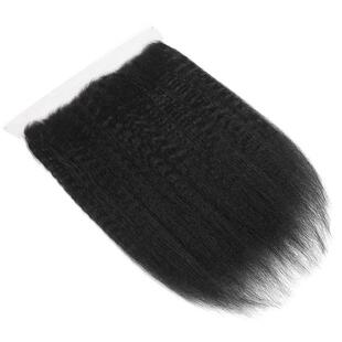 13x4 kinky straight lace frontal 真人发块Yaki straigh