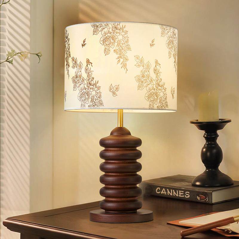 美式复古温馨怀旧台灯卧室床头客厅玄关布艺餐厅高级氛围感落地灯