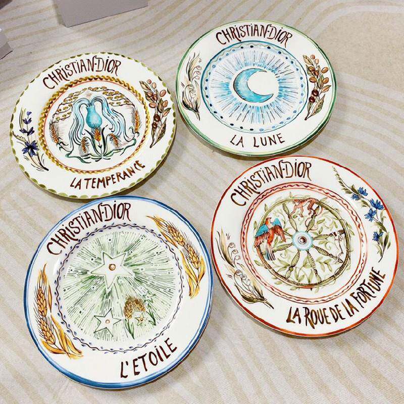 欧式复古盘个性西QYE餐餐创意系摆盘陶瓷餐具迪家列盘牛冷排餐盘