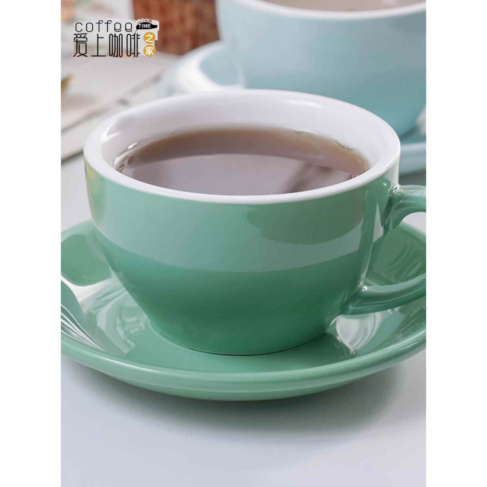 250ml陶瓷咖啡杯碟酒店咖啡厅卡布奇诺拿铁拉花杯简约家用咖啡杯