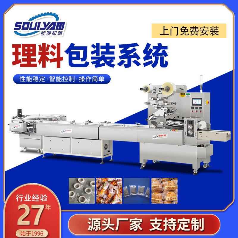 全自动理料包装系统枕式输送设备面包蛋糕饼干封口机打包机器