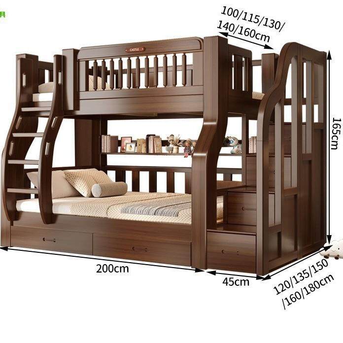 美式双子层弟床上下铺儿童XEY床小多功能高低床户型姐床母床