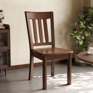 实木餐椅餐桌椅子家用凳子靠背椅纯全木头中式原木椅餐厅吃饭桌椅