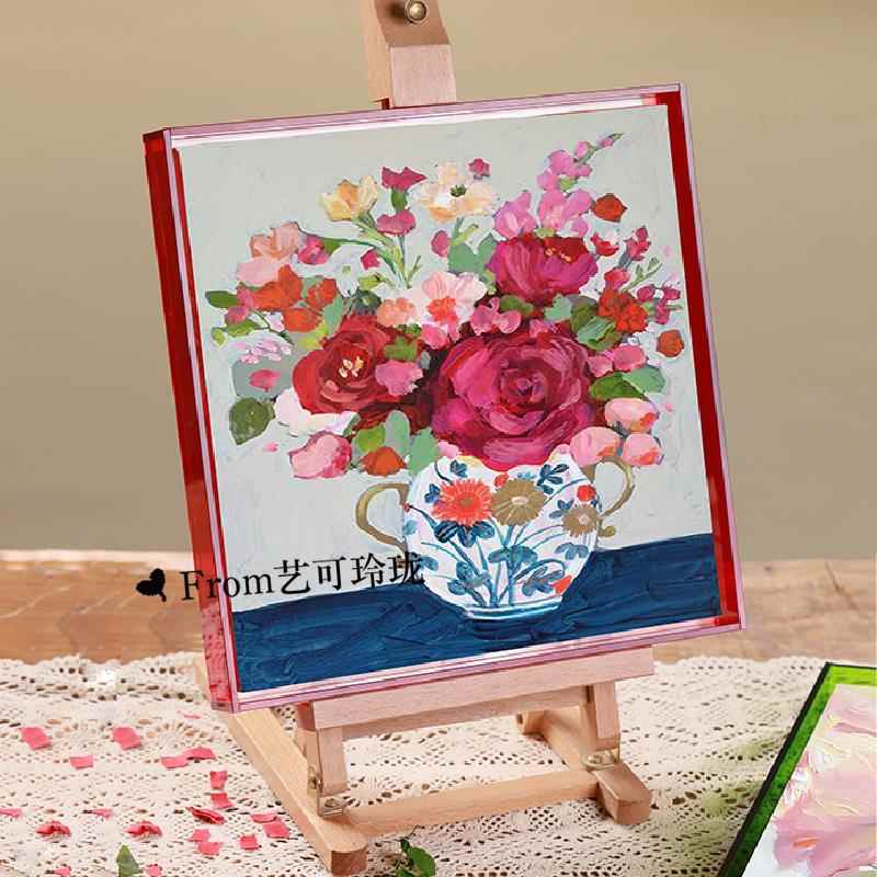 压克力油画 画框油画 画布框亚麻丙烯颜料带框画 画布定制练习美