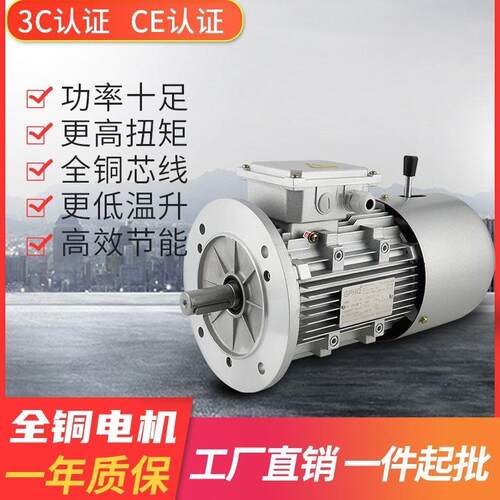 三相铁壳制动电机 0.18-22KW 立式卧式380V铝壳直流刹车电动机