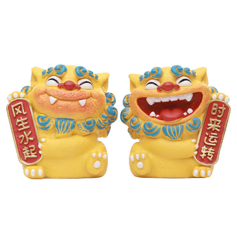 国潮可爱对狮风狮爷创意伴手礼办公桌面装饰品店铺开业礼品小摆件,特色手工艺,其他特色工艺品,淘宝优惠券,粉丝福利购,淘宝优惠卷