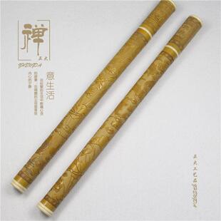 正大 老黄竹镶仿牙长款带香插线香筒 檀香桶 竹质工艺品大量