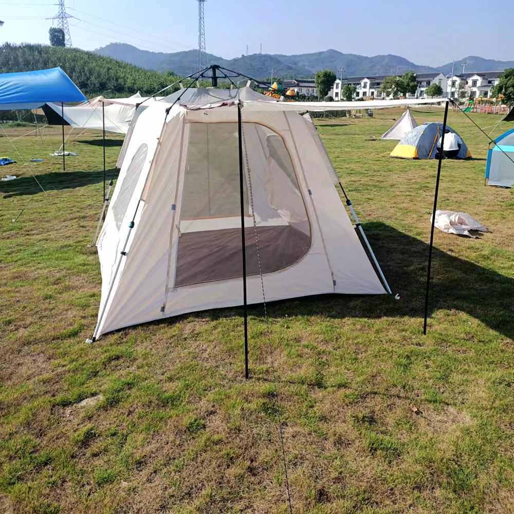 户外帐篷全自动折叠四角帐露营伸缩铝杆帐篷纱网免搭建防雨遮阳棚