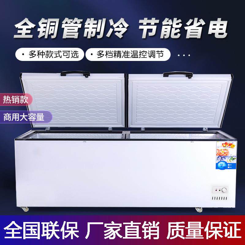 商用冰柜大容量冷藏冷冻柜双温保鲜两用卧式冰箱超市大型冷柜