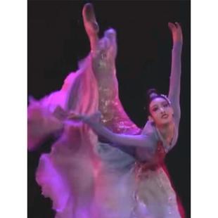 正品 渐变大裙 儿童中国风典舞桃笺花演出服女剧目艺考舞古蹈摆服装