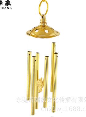 黄铜单层六管麒麟风铃/大号小号黄铜铃铛挂饰工艺品金属风铃5057