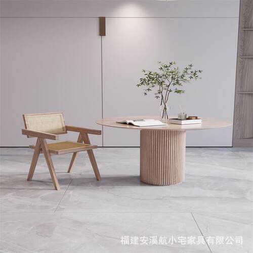 创意北欧实木圆桌小户型家用客厅简约餐桌圆形咖啡桌设计师洽谈桌
