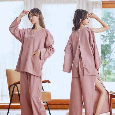 2025新款高档男苎麻艾灸服女休闲情侣套装家居外穿理疗服现货
