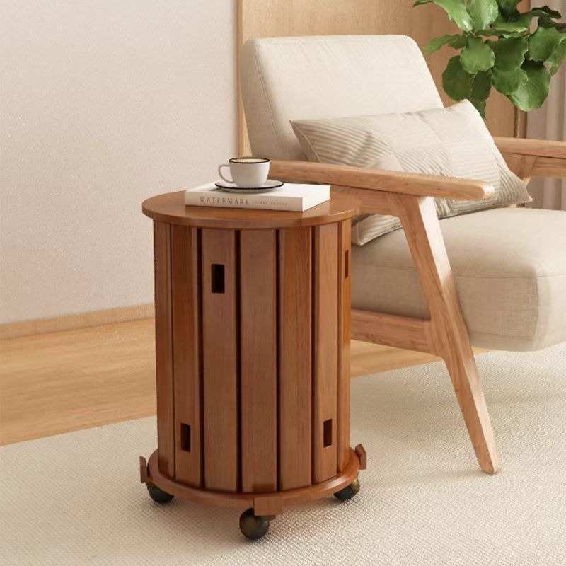 实木重叠凳北欧客厅矮凳餐厅椅家用现代简约胡桃色家具圆凳茶几凳