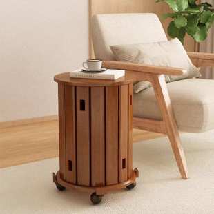 实木重叠凳北欧客厅矮凳餐厅椅家用现代简约胡桃色家具圆凳茶几凳