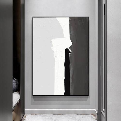 新款直销黑白诧寂风极简装饰画现代简约入户玄关抽象挂画客厅餐厅