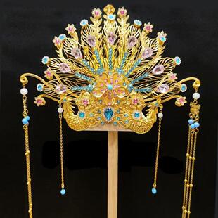 仙女凤冠发带黑色老太太泰山奶奶九尾狐仙女手工合金饰品雕像头饰