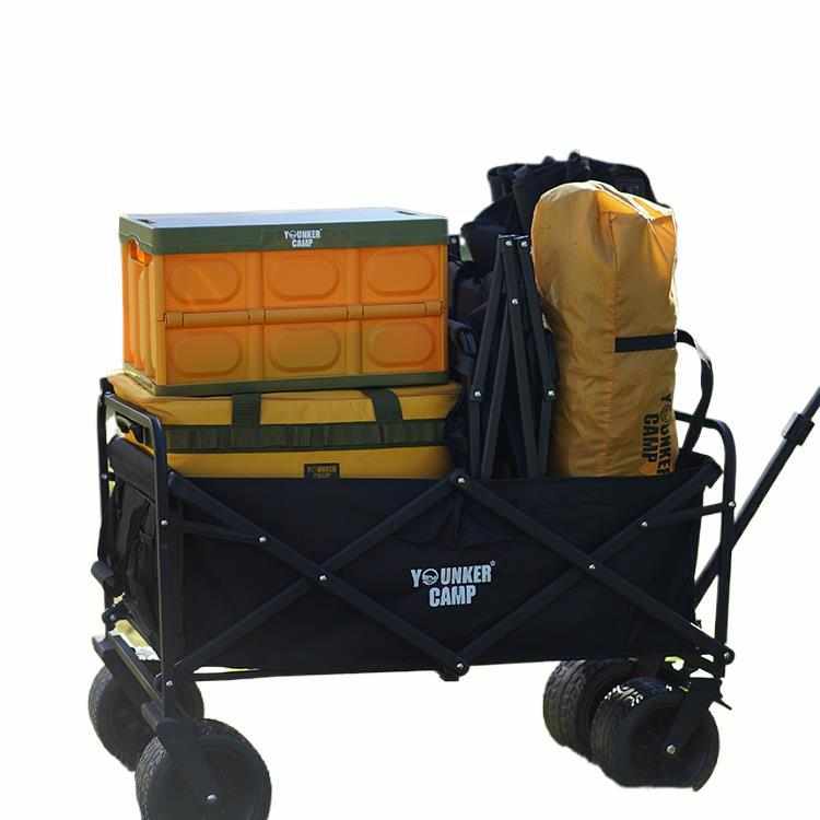 露营车户外可折叠推车营地车野餐车拖车野营手拉杆小推车营地推车