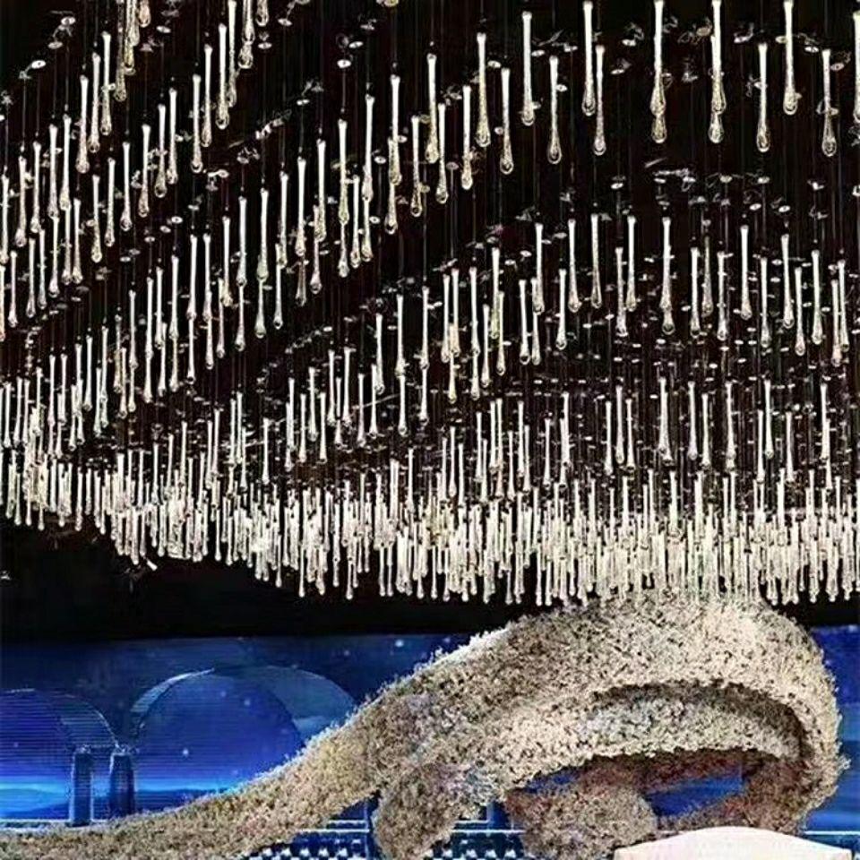 Q2W婚庆亚克力水滴水晶吊饰天花板空中装饰婚礼舞台挂件透明水珠
