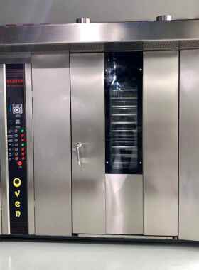 64盘双推车式热风烤炉 大型旋转式烤鸭炉 食品厂烘焙设备商用