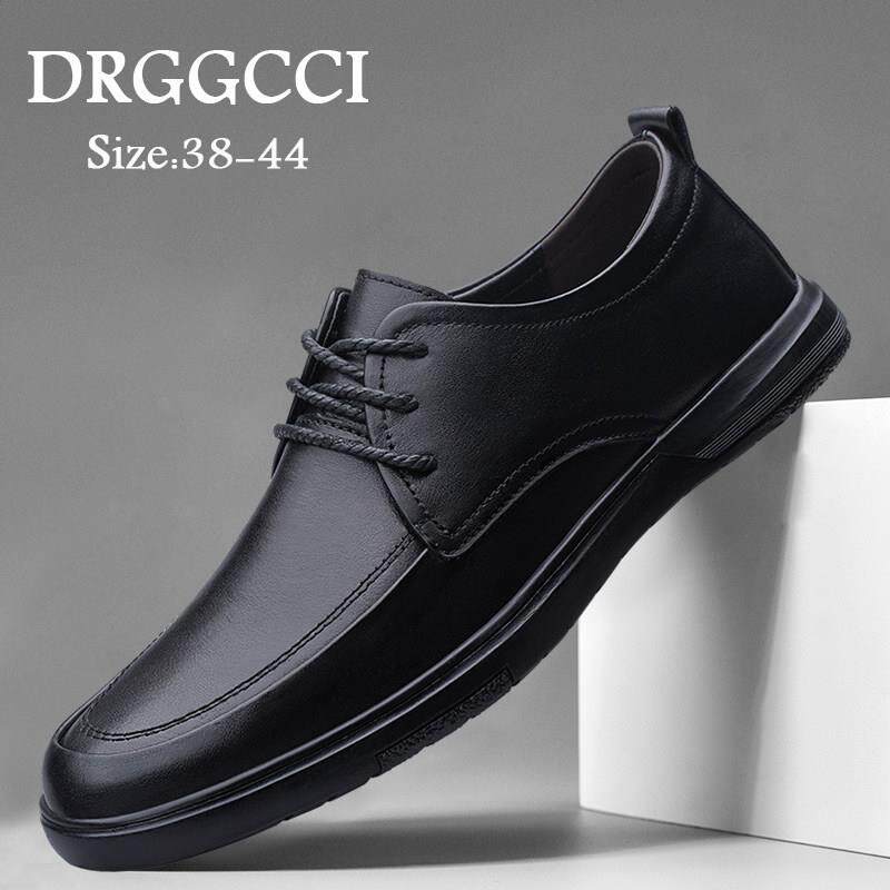DRGGCCI皮鞋男春秋季新款真皮英伦高档软底软面头层牛皮商务休闲