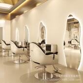 发镜台美单发鹅蛋镜理异形美发店302镜子网红潮店款 挂墙面发光镜